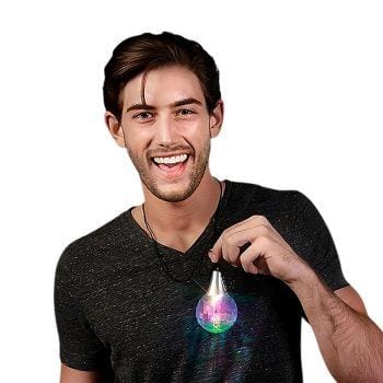 Disco Prism Ball LED Multicolor Pendant Necklace Rainbow Multicolor Disco Prism Ball LED Multicolor Pendant Necklace Rainbow Multicolor