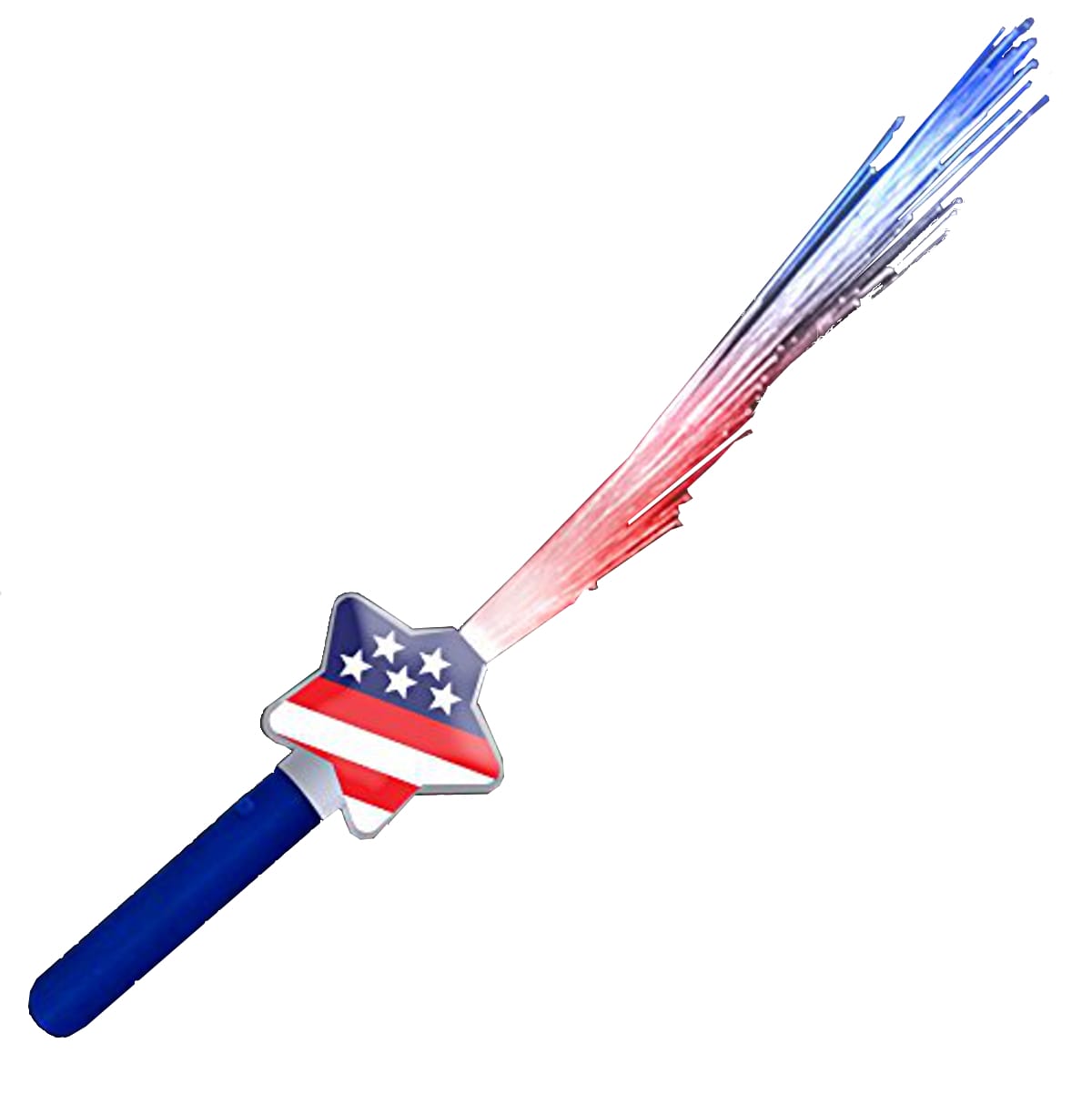 Fiber Optic Stars and Stripes Wand 2 Inch Glow Sticks Fiber Optic Stars and Stripes Wand 2 Inch Glow Sticks 5