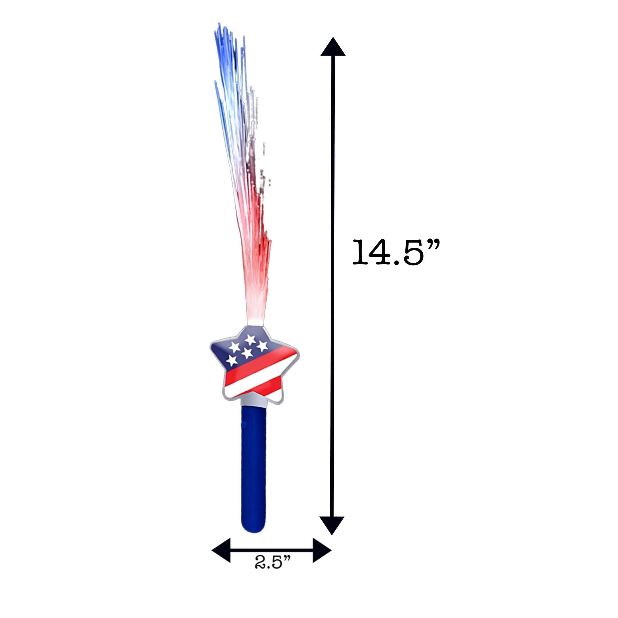 Fiber Optic Stars and Stripes Wand 2 Inch Glow Sticks Fiber Optic Stars and Stripes Wand 2 Inch Glow Sticks 6