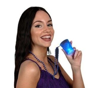 Light Up Blue Shot Glass on Blue Beaded Necklaces All Products
