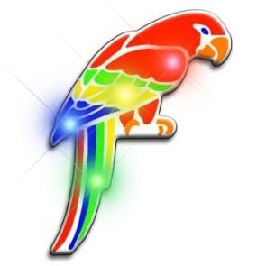 Parrot Flashing Body Light Lapel Pins All Body Lights and Blinkees Parrot Flashing Body Light Lapel Pins All Body Lights and Blinkees