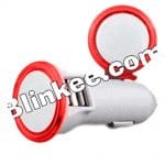 LED USB Port Car Charger Red