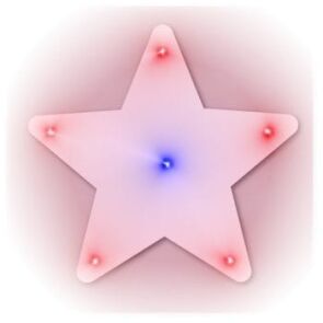 Turbo Star Flashing Body Light Lapel Pins 4th of July