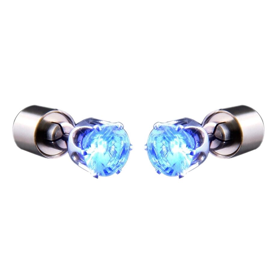 LED Faux Diamond Pierced Earrings Blue All Products 3