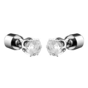 LED Faux Diamond Pierced Earrings White White
