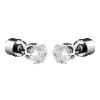 LED Faux Diamond Pierced Earrings White White