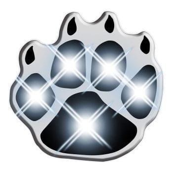 White Pawprint Flashing Body Light Lapel Pins All Body Lights and Blinkees