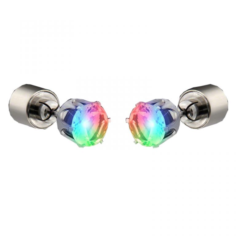 LED Faux Diamond Pierced Earrings Multicolor All Products 3