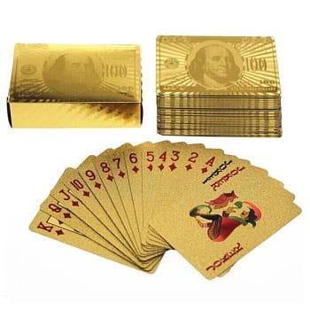 24 Karat Gold Foil Playing Cards 24K Gold and Silver Plated Replica Bills