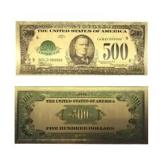 500 Dollar American Dollar Bill 24k Gold Plated Art Collectibles Fake Banknote Currency for Decoration 24K Gold and Silver Plated Replica Bills 500 Dollar American Dollar Bill 24k Gold Plated Art Collectibles Fake Banknote Currency for Decoration 24K Gold and Silver Plated Replica Bills 7