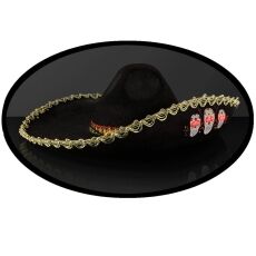 Black Light Up Oversize Sombrero Skull Hat Costume With Gold Brim All Products Black Light Up Oversize Sombrero Skull Hat Costume With Gold Brim All Products 4