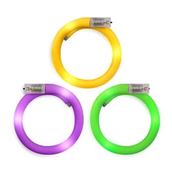 Assorted LED Mardi Gras Tube Bracelets Pack of 25 All Products
