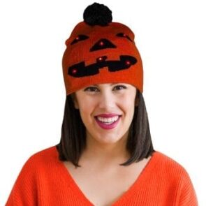 Light Up Monster Pumpkin Knit Pom Pom Beanie Pack of 6 All Products