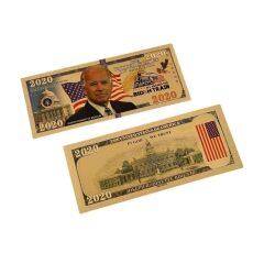 2020 President Joe Biden All Aboard Biden Train 24k Gold Plated Bill Collectible Fake Banknotes for Decoration 24K Gold and Silver Plated Replica Bills 2020 President Joe Biden All Aboard Biden Train 24k Gold Plated Bill Collectible Fake Banknotes for Decoration 24K Gold and Silver Plated Replica Bills 5