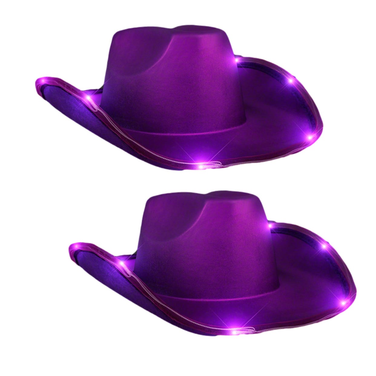 Light Up Shiny Satin Metallic Space Cowboy Hat Purple Pack of 2 All Products Light Up Shiny Satin Metallic Space Cowboy Hat Purple Pack of 2 All Products 3