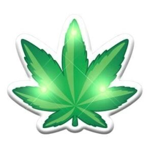 Light Up Pot Leaf Body Light Pin 420