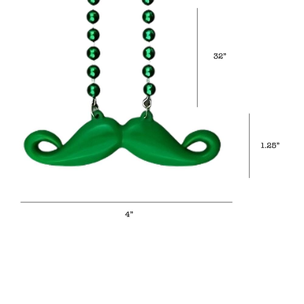 Funky Mustache Beaded Necklace Green Pack of 12 All Products Funky Mustache Beaded Necklace Green Pack of 12 All Products 5
