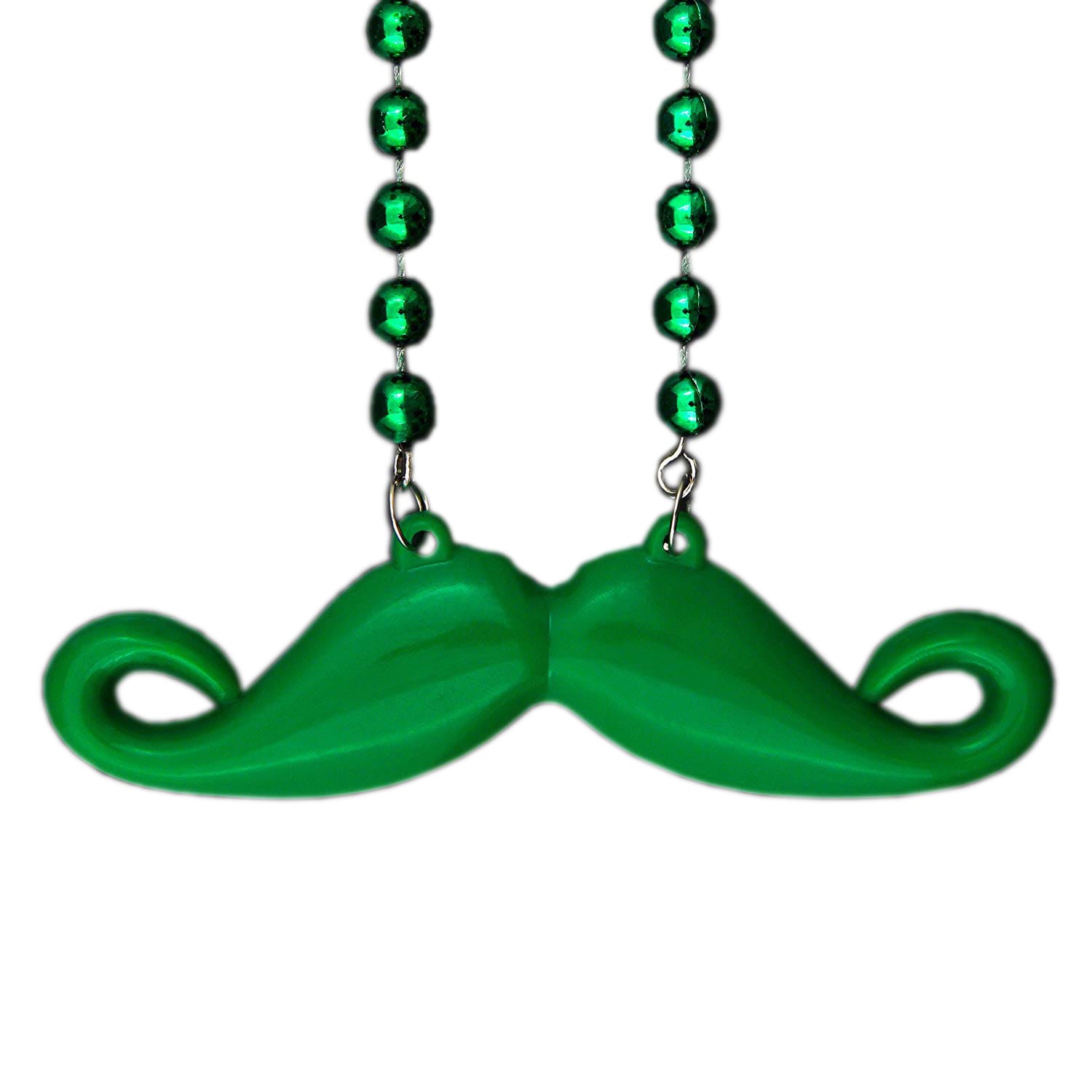 Funky Mustache Beaded Necklace Green Pack of 12 All Products Funky Mustache Beaded Necklace Green Pack of 12 All Products 4