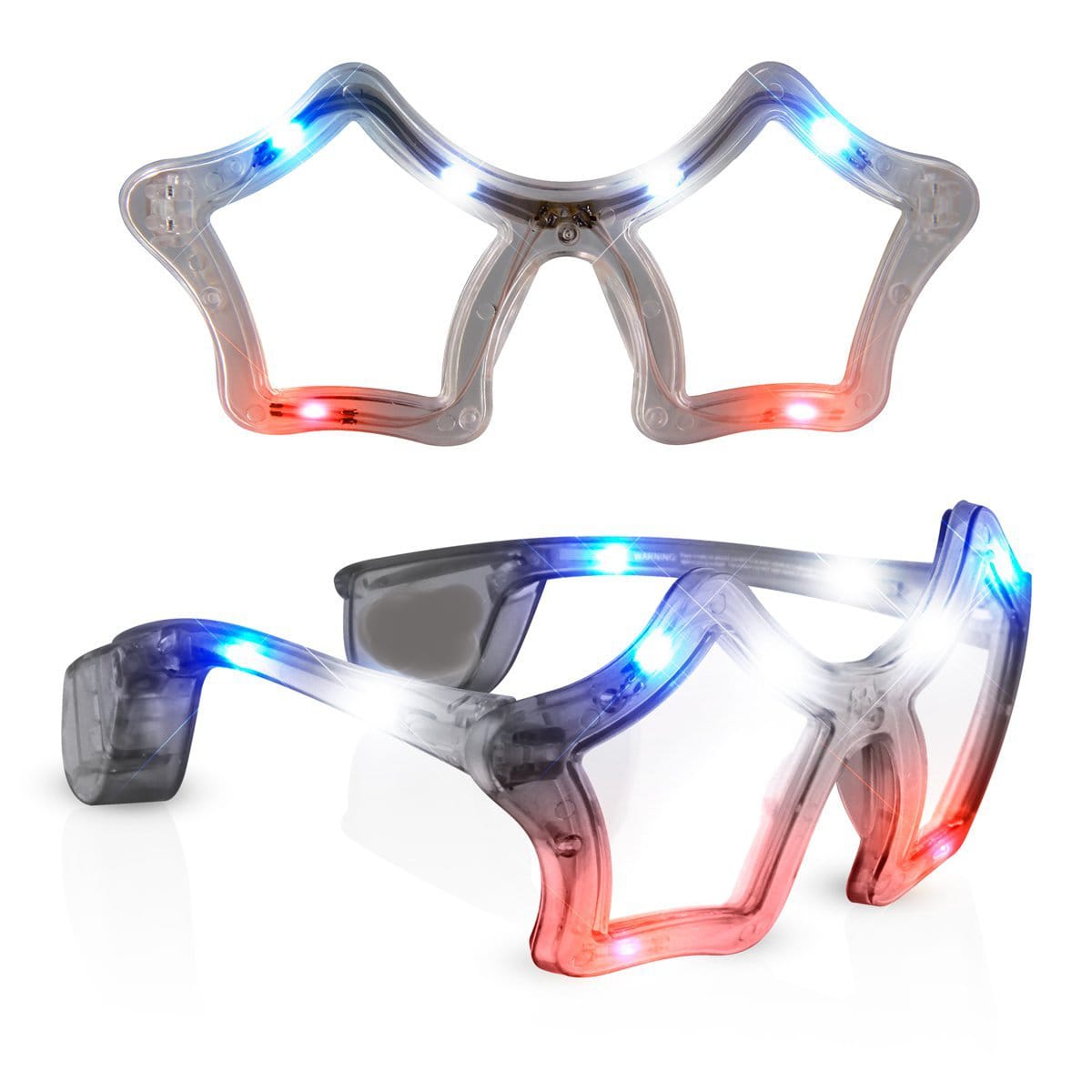 Red White Blue Flashing LED Star Sunglasses 4th of July Red White Blue Flashing LED Star Sunglasses 4th of July 3