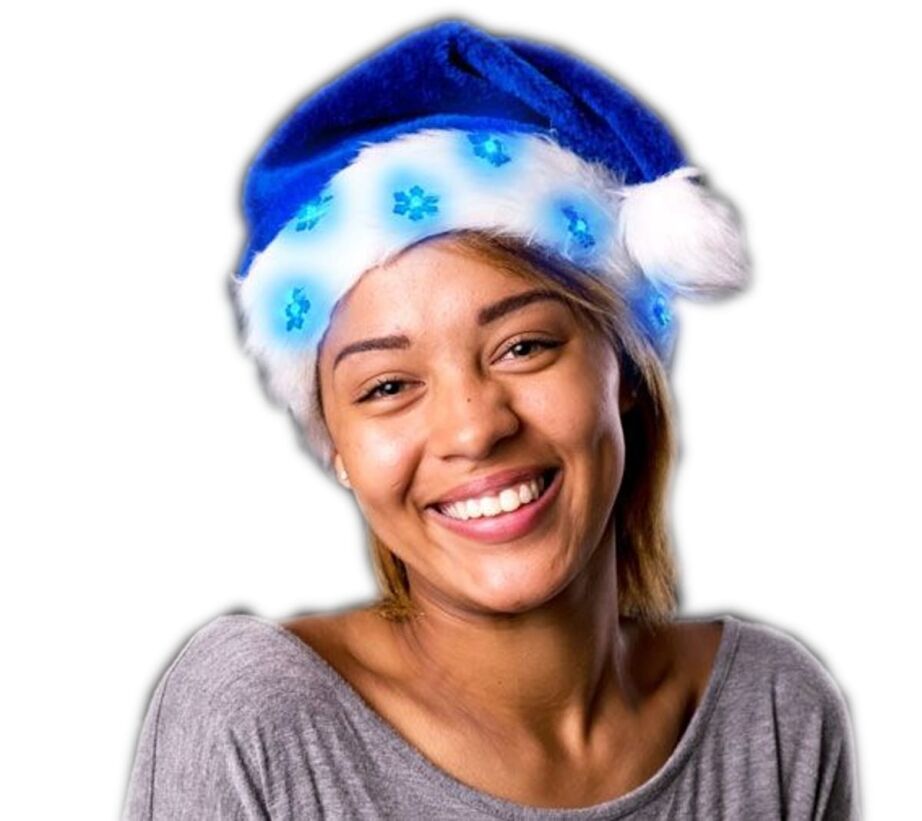 Blue LED Snowflake Santa Claus Faux Fur Plush Hat All Products Blue LED Snowflake Santa Claus Faux Fur Plush Hat All Products 3