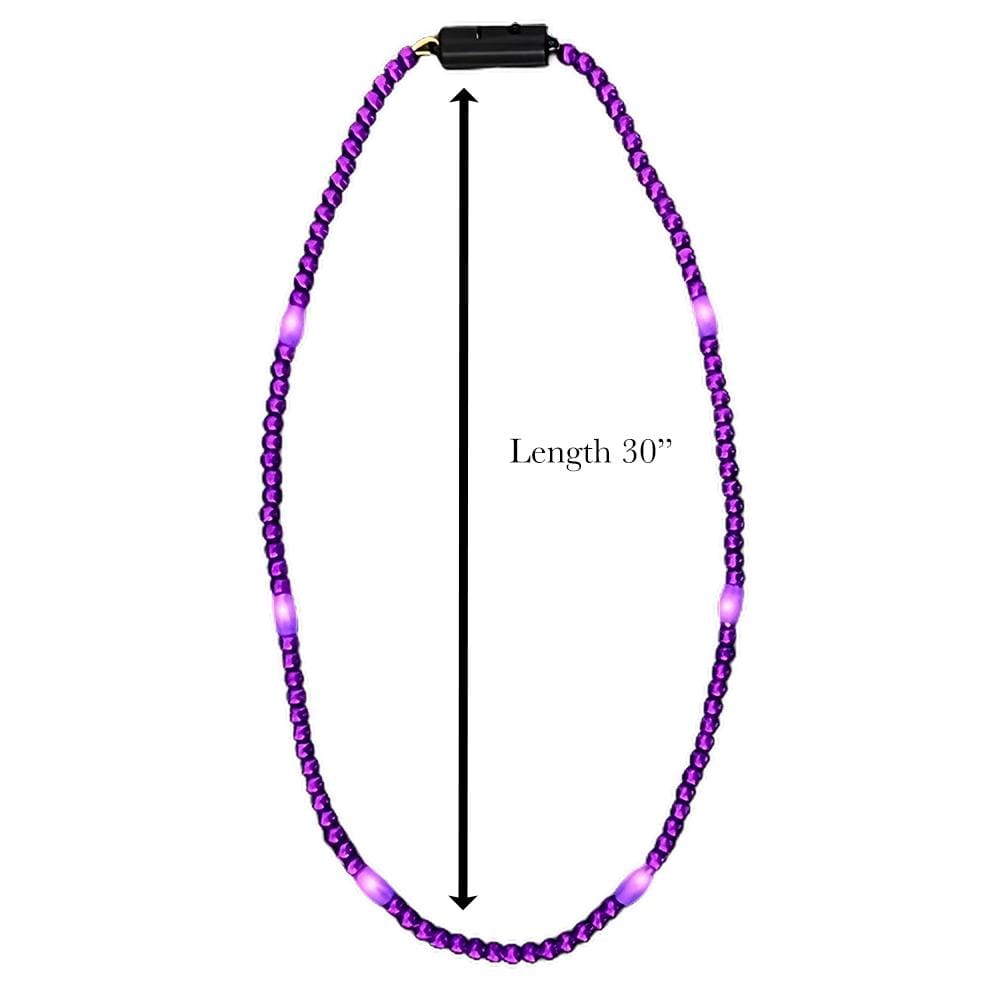LED Necklace with Purple Metallic Beads for Mardi Gras All Products LED Necklace with Purple Metallic Beads for Mardi Gras All Products 7