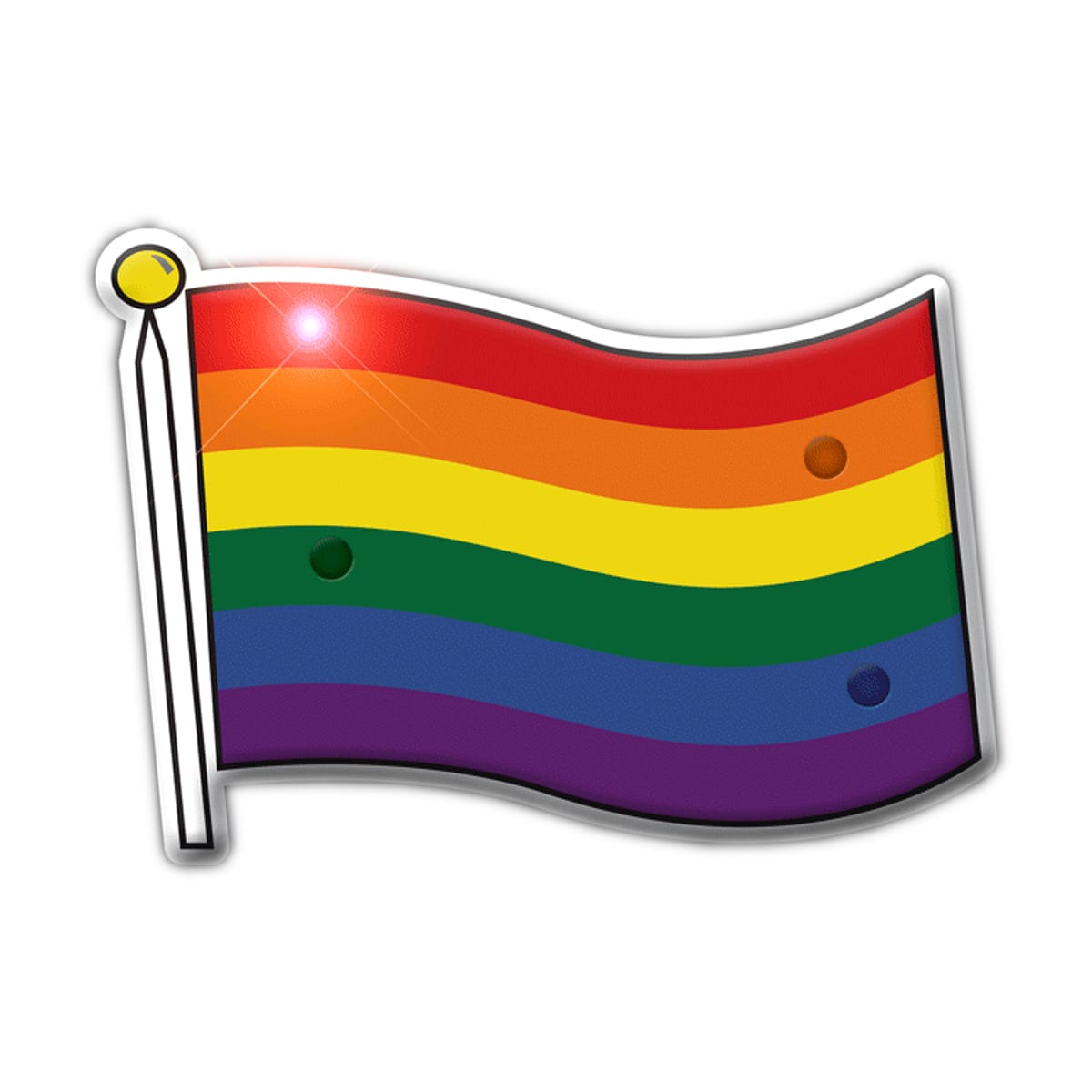 Rainbow Flag Light Up Pin All Body Lights and Blinkees Rainbow Flag Light Up Pin All Body Lights and Blinkees 3