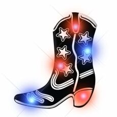 Black Western Cowboy Boot Flashing Body Light Lapel Pins All Body Lights and Blinkees Black Western Cowboy Boot Flashing Body Light Lapel Pins All Body Lights and Blinkees 5