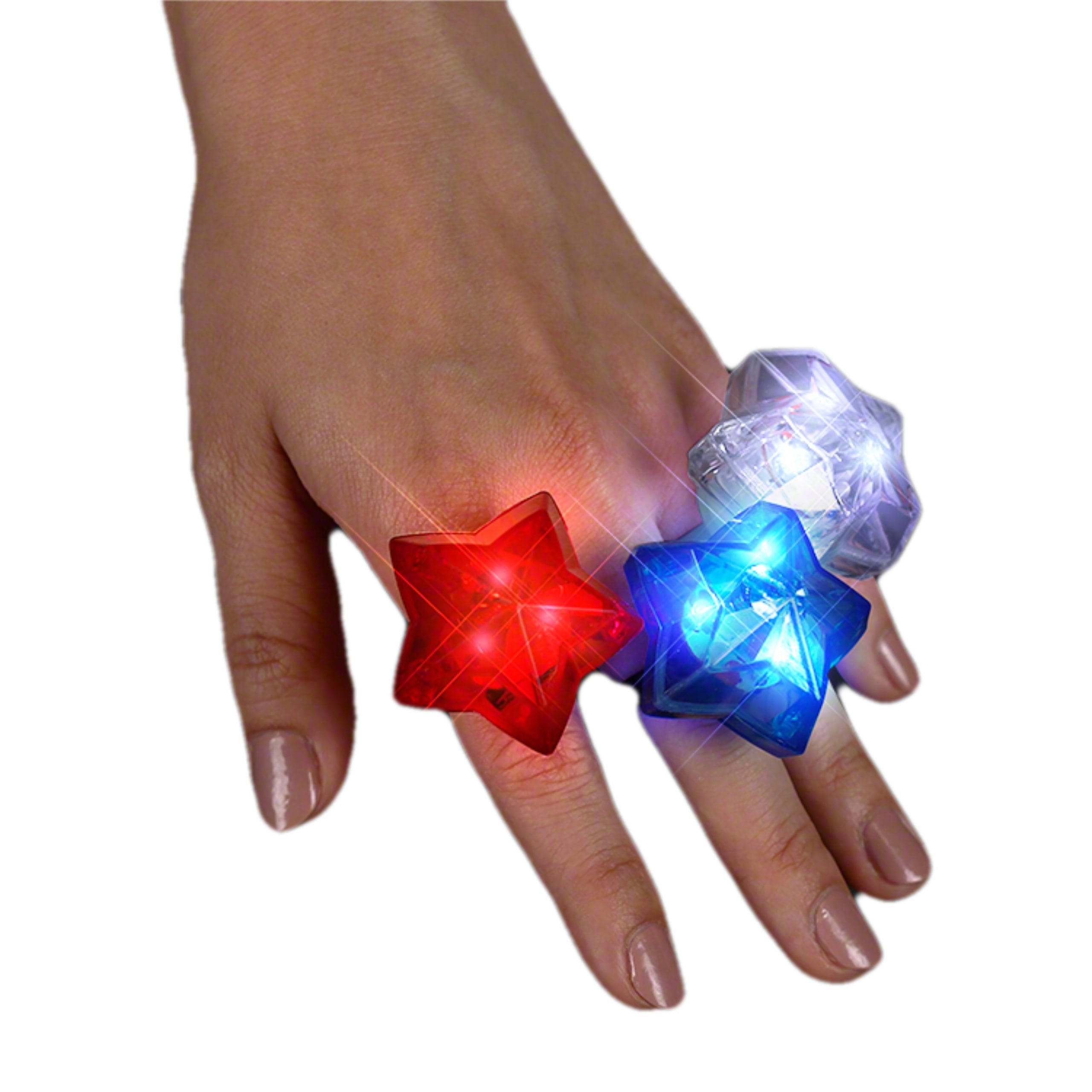 Huge Gem Star Ring Red White Blue Pack of 24 4th of July Huge Gem Star Ring Red White Blue Pack of 24 4th of July 7