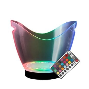 Rechargeable Remote LED Jumbo Ice Bucket Rainbow Multicolor Rechargeable Remote LED Jumbo Ice Bucket Rainbow Multicolor