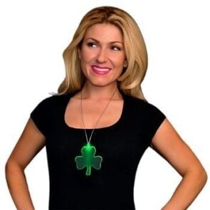 Large Green Shamrock LED Acrylic Necklace All Products