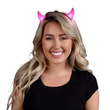 Light Up Devil Horns Pink All Products