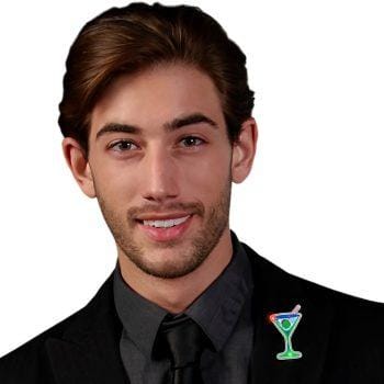 Well Martini Flashing Body Light Lapel Pins All Body Lights and Blinkees