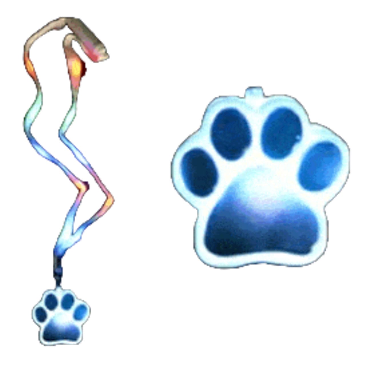 LED Blue Pawprint Charm Necklace with Lightup Lanyard All Products LED Blue Pawprint Charm Necklace with Lightup Lanyard All Products 4