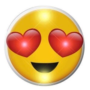Heart Eyes Emoji Flashing Body Light Lapel Pins All Body Lights and Blinkees