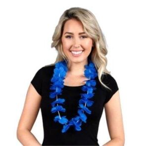 Hawaiian Flower Lei Necklace Blue All Products