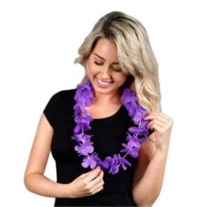 Hawaiian Flower Lei Necklace Purple All Products