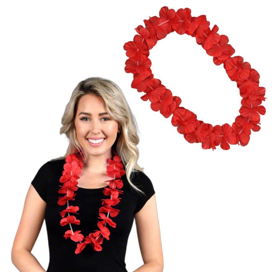 Hawaiian Flower Lei Necklace Red All Products Hawaiian Flower Lei Necklace Red All Products 4