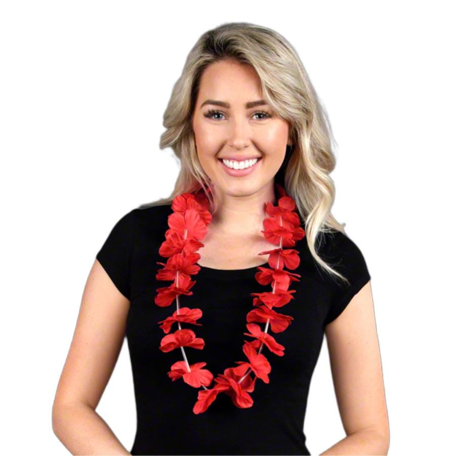 Hawaiian Flower Lei Necklace Red All Products Hawaiian Flower Lei Necklace Red All Products 3