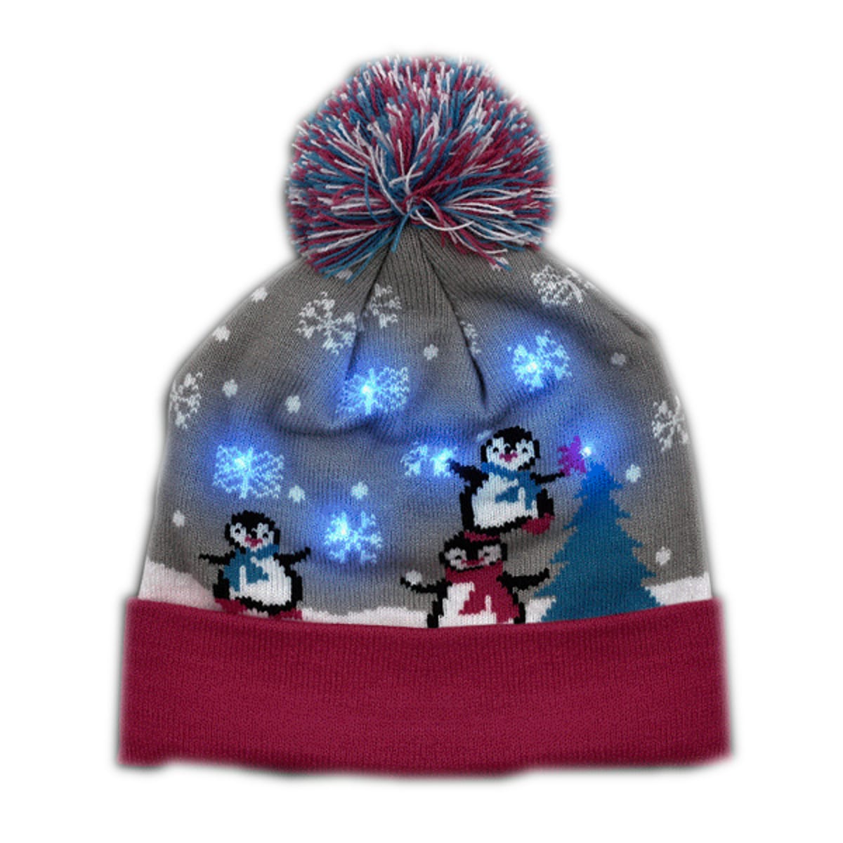 Multicolor LED Winter Christmas Holiday Penguins Beanie Hat All Products Multicolor LED Winter Christmas Holiday Penguins Beanie Hat All Products 4