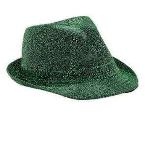 Glittery Finish Soft Green Fabric Fedora Non Light Up All Products