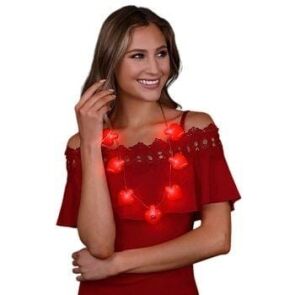 Jumbo Red Heart Shaped Light Up Jewelry Necklace for Valentines All Products