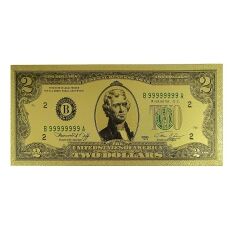 2 Dollar Commemorative Collectible Premium Replica Paper Money Bill 24k Gold Plated Fake Currency Banknote Art Holiday Decoration 24K Gold and Silver Plated Replica Bills 2 Dollar Commemorative Collectible Premium Replica Paper Money Bill 24k Gold Plated Fake Currency Banknote Art Holiday Decoration 24K Gold and Silver Plated Replica Bills 4