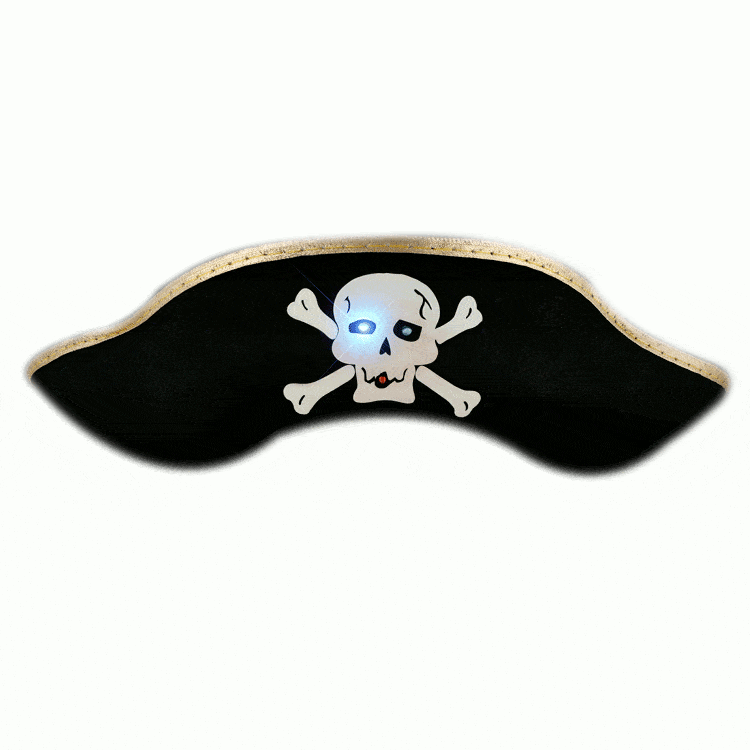 Premium Light Up Black Pirate Hat with Blinking Skull All Products Premium Light Up Black Pirate Hat with Blinking Skull All Products 5