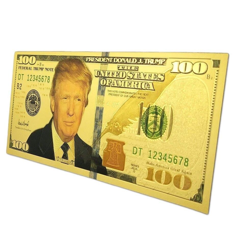Refrigerator MAGA Magnet 24K $100 Donald Trump Gold Plated Bank Note 24K Gold and Silver Plated Replica Bills Refrigerator MAGA Magnet 24K $100 Donald Trump Gold Plated Bank Note 24K Gold and Silver Plated Replica Bills 3