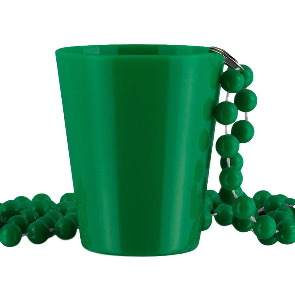 Unlit Up Green Shot Glass on Green Beaded Necklaces for Mardi Gras All Products Unlit Up Green Shot Glass on Green Beaded Necklaces for Mardi Gras All Products 3