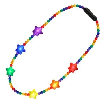 Flashing Rainbow Disco Prism Stars Fancy Party Necklace New Years Eve Hats
