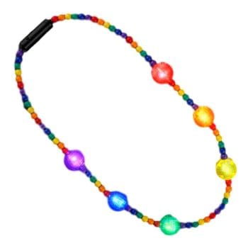 Flashing Rainbow Disco Prism Balls Fancy Party Necklace Man that Burns Lights