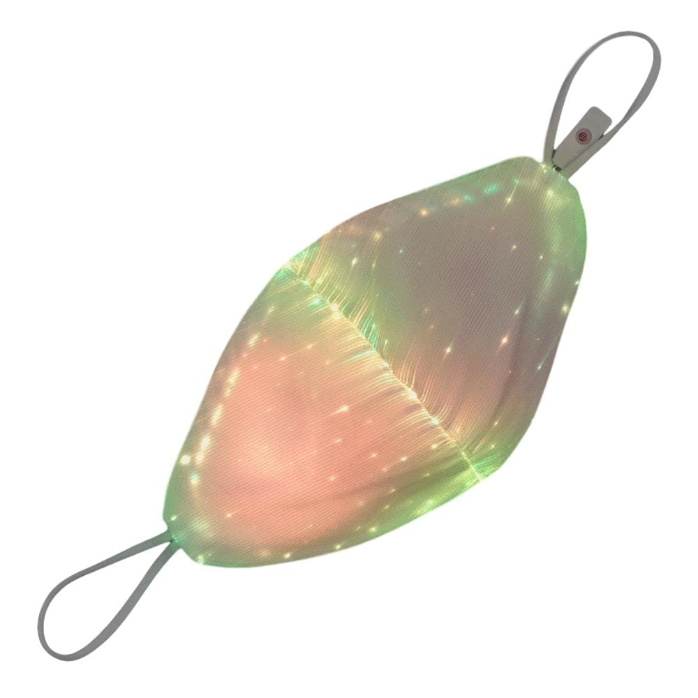 USB Fiber Optic Light Up Multicolor Face Mask in White Cup Shaped Fabric All Products 9