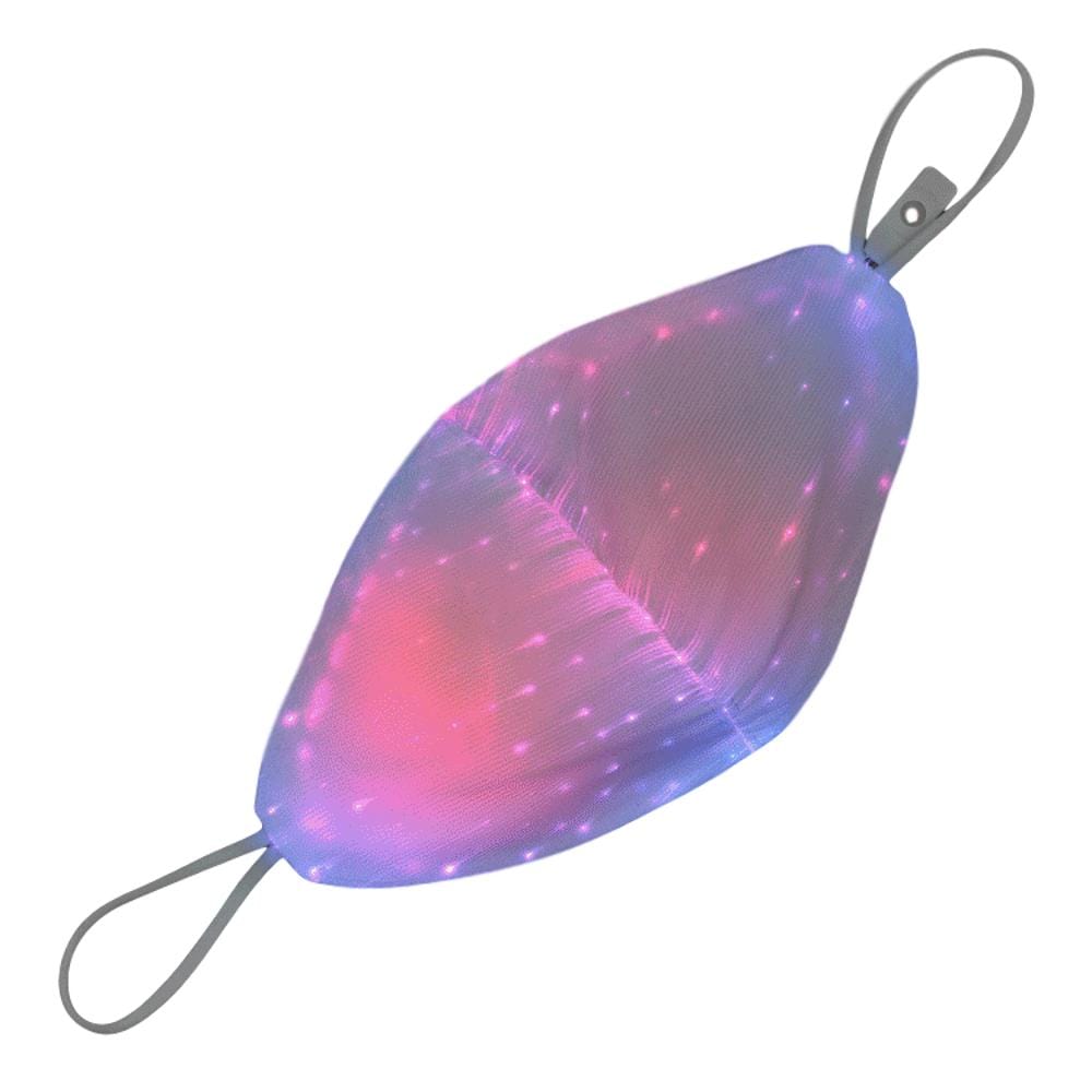 USB Fiber Optic Light Up Multicolor Face Mask in White Cup Shaped Fabric All Products 4