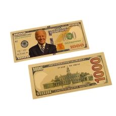 Smile 1000 Fake Dollar Gold Foil President Joe Biden 24k Gold Plated Bill Collectible Banknotes for Decoration 24K Gold and Silver Plated Replica Bills Smile 1000 Fake Dollar Gold Foil President Joe Biden 24k Gold Plated Bill Collectible Banknotes for Decoration 24K Gold and Silver Plated Replica Bills 5